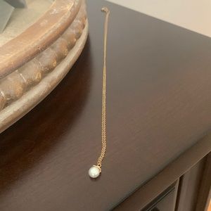 Dogeared gold and pearl necklace